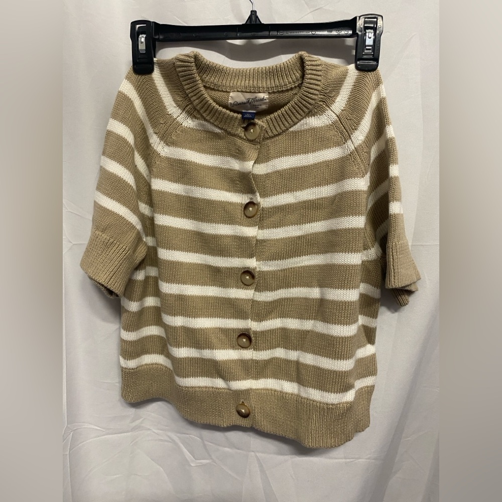 Universal Thread Tan and White Striped Cardigan